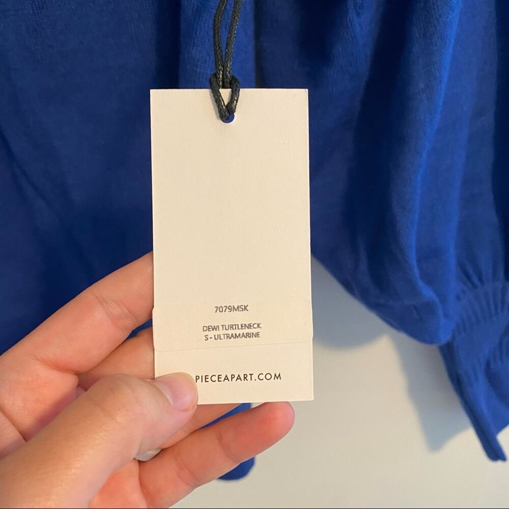 NWT APIECE APART Royal Blue Wool Silk Balloon Sleeve Sweater Small - Picture 13 of 16